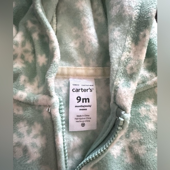 Carters Baby Fleece Hooded Zip Up Sweatshirt - Picture 2 of 3